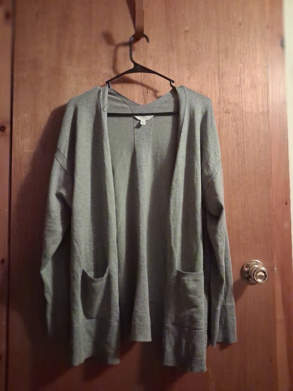 Time and Tru Grey Open-Front Cardigan